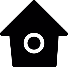 Garden Bird House Sticker Outline Svg File, Free Vectors File